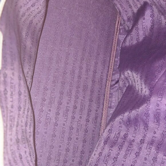 Liberty London Iphis Marlborough large gray/purple bag --omg that violet lining! - Picture 10 of 12